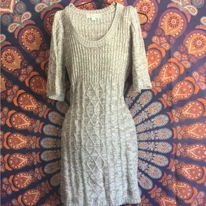 Pink Rose S Dress Baby Bell Sleeve Cable Knit Sweater Lightweight